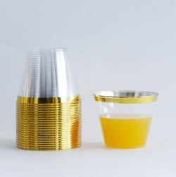 Plastic Gold Rim Disposable Cup