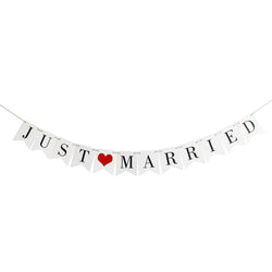 Vintage Just Married Banner Wedding Bunting Photo 