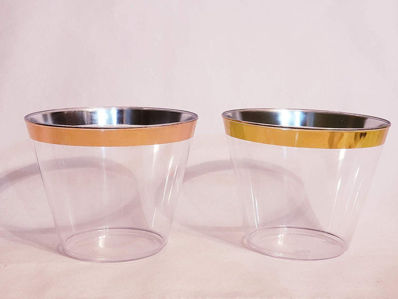 Plastic Gold Rim Disposable Cup