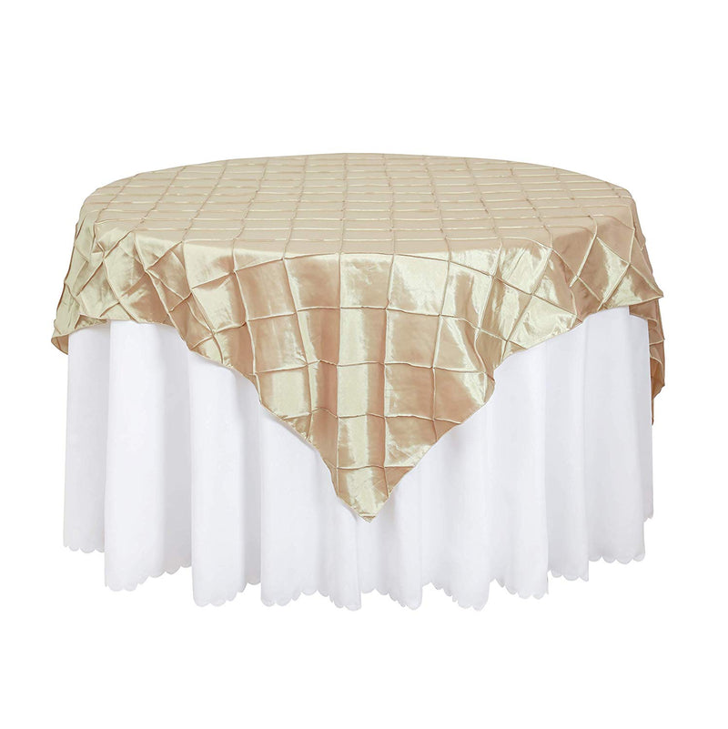 Champagne Square Pintuck Taffeta Tablecloth